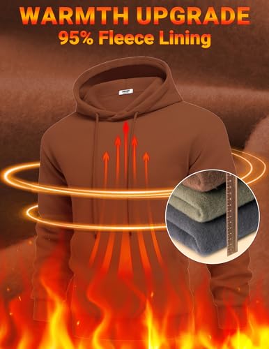 Image of COOFANDY Men Cotton Fleece Hooded Sweatshirt Casual Long Sleeve Hoodies Pullover Fashion Drawstring Hoodie with Kanga Pocket
