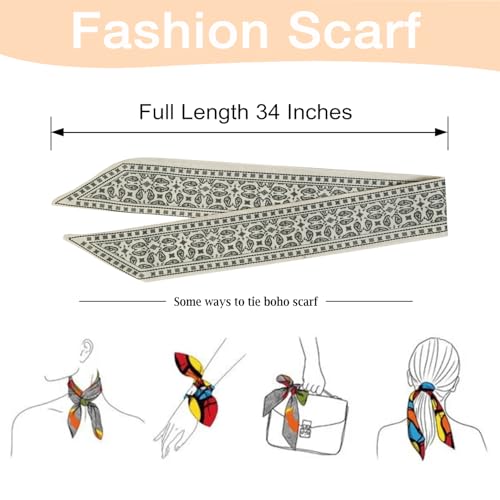 4Pcs Fashion Scarves for Women, Multifunctional Boho Scarves Headbands Satin Scarf for Bag Hair Accessories2