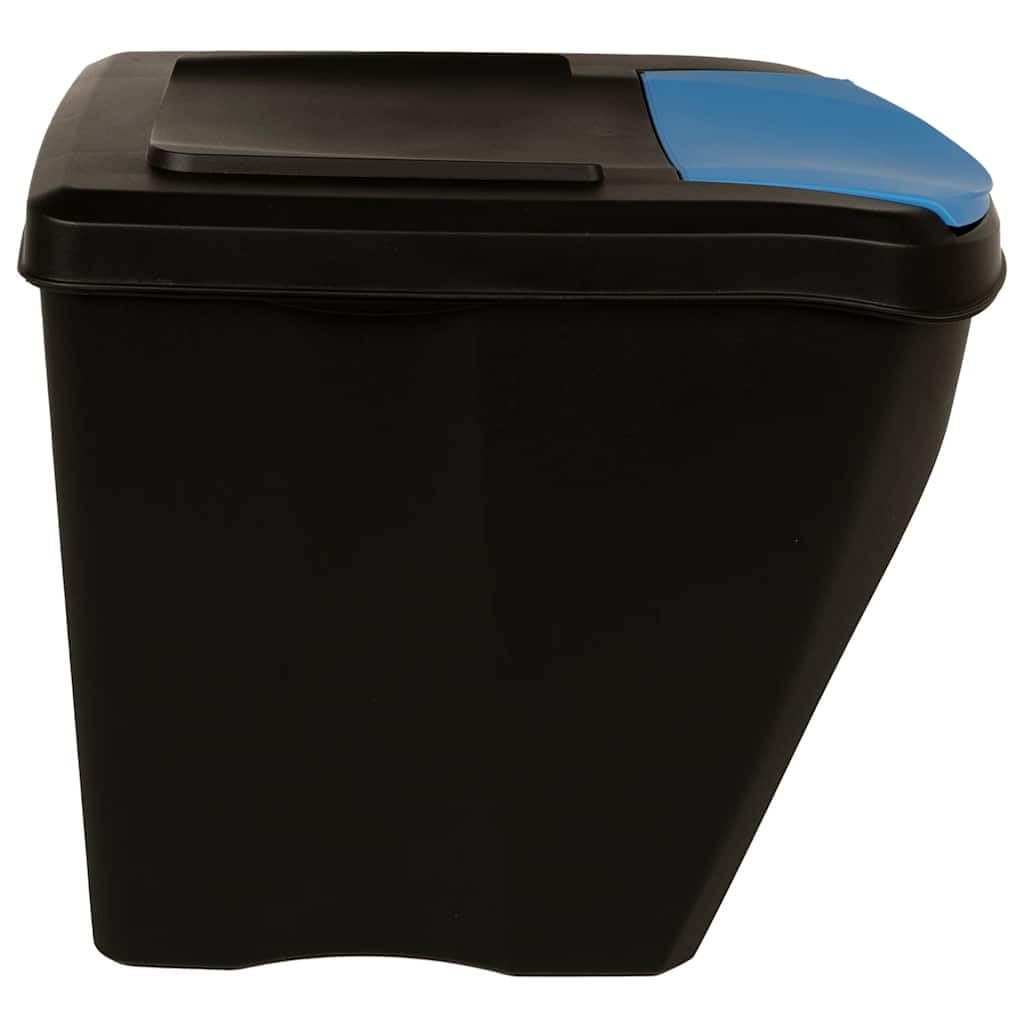 Stapelbare Mülleimer 3er Set 75 L für Mülltrennung, Anthrazit Recycling-System Abfalltrennsystem für Küche und Büro