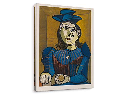 Niwo ART - Femme Assise (Dora Maar), Pablo Picasso Oil Painting Reproduction, Canvas Wall Art Home Decor, Gallery Wrapped, Stretched, Framed Ready to Hang (24