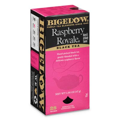 Bigelow Raspberry Royale Tea Bags 28-Count Box (Pack of 1) Black Tea Bags All Natural Gluten Free Rich in Antioxidants