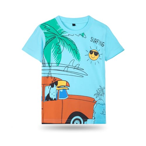 Image of T2F Boy's Cotton Printed Regular Fit T-Shirt (Pack of 6)