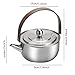 QSTDGVPW Mini Camping Water Kettle Water Boiler Teapot Coffee Pot Lightweight Kitchenware Tea Pot for Backpacking Barbecue Outdoor, Silver