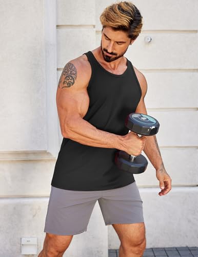 COOFANDY Men's Workout Tank Tops 2 Pack Y Back Sleeveless Shirts Gym Muscle T Shirt Bodybuidling Athletic Stringer Tee3
