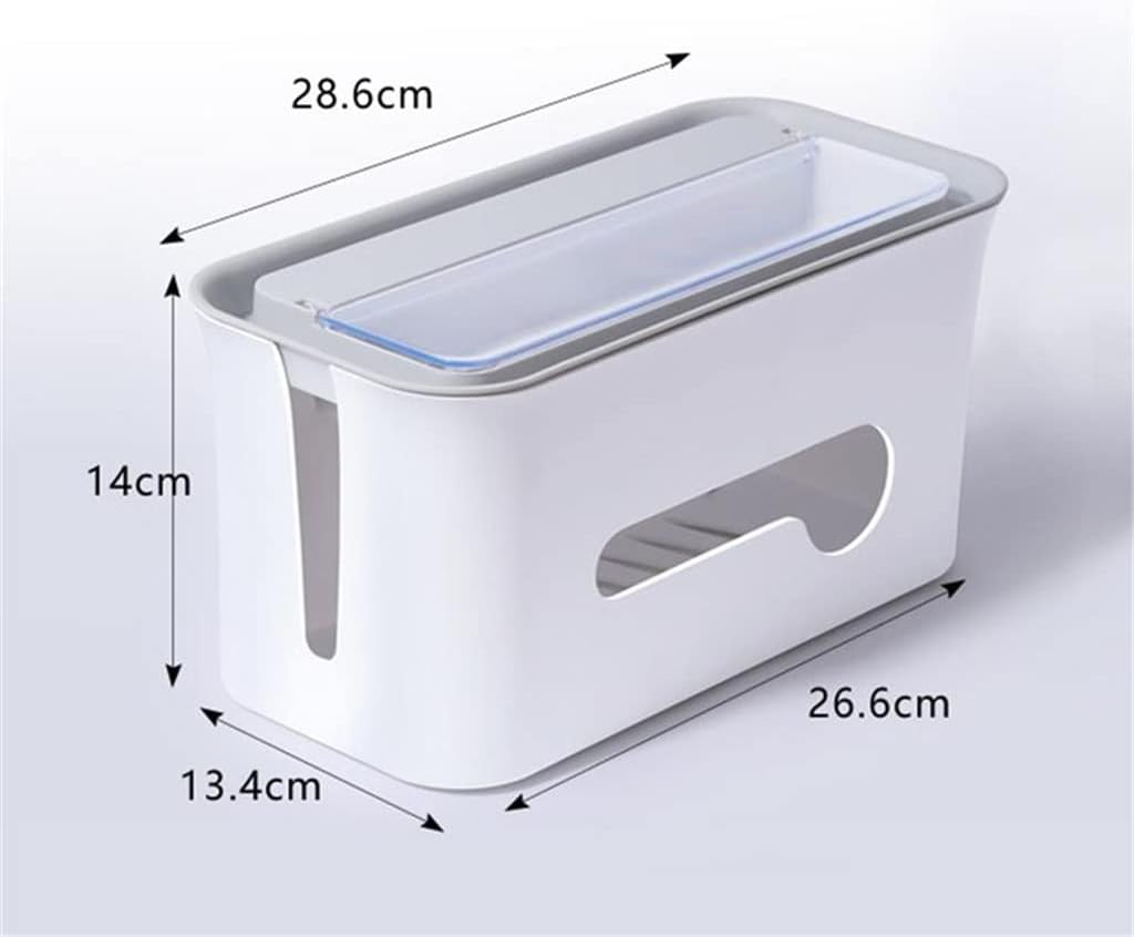 Multifunction Desktop Organizer Power Strip Wire Storage Box Anti Dust Manage Charger Socket Network Line Storage Bin image 5