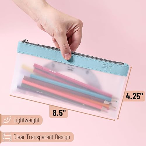 Image of Mr. Pen- Clear Pencil Pouch, 8.50 inchx4.25 inch, 3 Pack, Durable TPU Material | Medium Water-Resistant Pencil Bags with Smooth Zipper, Multipurpose Clear Pouch for Stationery, School, Office