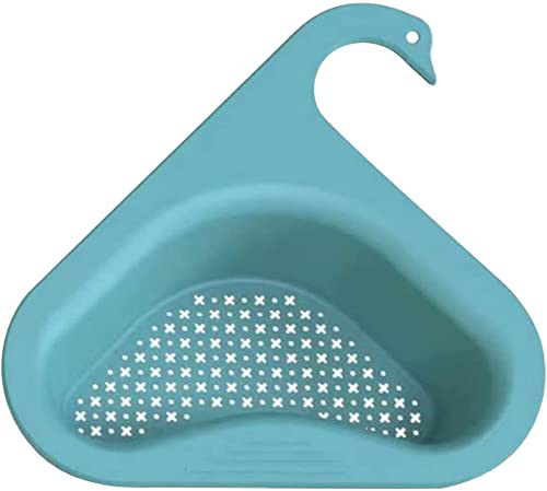 Shopping GD Swan Drain Basket For Kitchen Sink, Multifunctional Kitchen Triangle Sink Filter, Triangle Sink Drain Rack Corner Kitchen Sink Strainer Basket, Keep The Kitchen Clean (1 Pc, Blue)