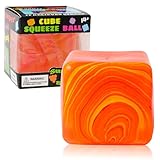 Stress Balls, Squishy Stress Cube for Kids Adults, Squishy Slow Rising Fidget Cube Sensory Toys for Anxiety Stress Relief, High Density Ice Squeeze Ball Cubes for Adults Kids. (Orange)