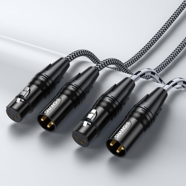 Câble XLR robuste en nylon tressé avec connecteurs plaqués or pour studio d'enregistrement - 3