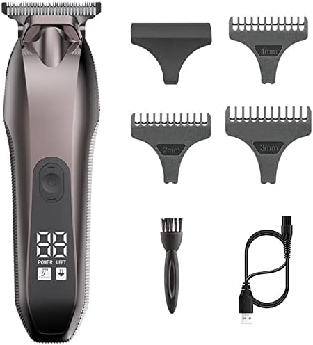 Hair for Men Clipper Professional Electric TrWith LED Screen Washable Rechargeable Strong Power Steel Cutter Head(Gold)
