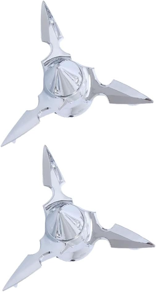 Front Fork Axle Shaft Nut Cover, Front Axle Nut Cover Axle Caps Set Spike Styling, Compatible with Harley Touring Softail Dyna - Silver