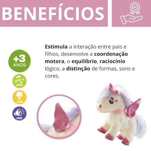 Bicho Pelúcia Unicórnio Canta Repete Fala C/Luzes -Zoop Toys