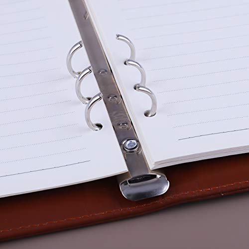 Image of Antner A5 Binder 6 Ring Refillable Notebook Planner Cover for A5 Refill Paper, PU Leather Small Binder Budget Planner Photocard Holder Loose Leaf Personal Organizer with Magnetic Buckle, Brown