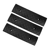 Ciieeo 3pcs Black Threshold Curb Ramps for Cars 50x13x3cm Plastic Driveway Ramps with Wheelchair and Cable