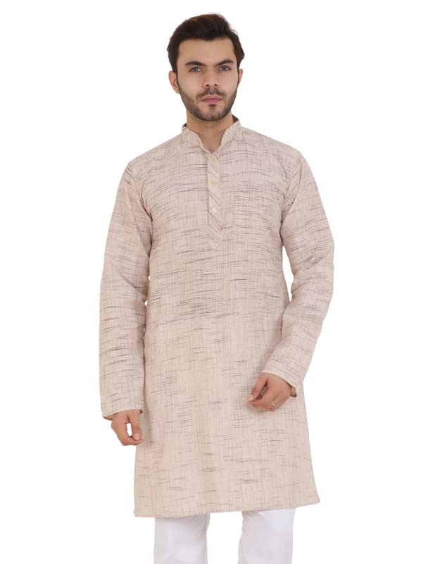 latestplus apparel LatestPlus Men's Solid Cotton Blend Ethnic Wear Regular Full Sleeve Kurta-picture-13