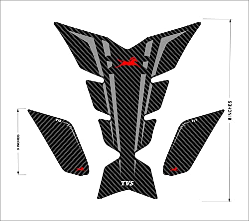 Image of 3D Embossed Bike Racing Tank Pad /Tank Sticker with SIDEPADS for Brand Specific Bikes Pack of 3 (BKTPSIDVAR) (TVvS)
