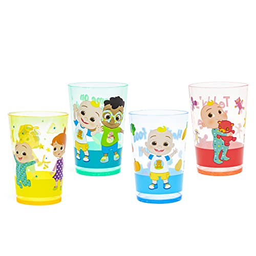 Image of Zak Designs CoComelon Nesting Tumbler Set Includes Durable Plastic Cups with Variety Artwork, Fun Drinkware is Perfect for Kids (14.5 oz, 4-Pack, Non-BPA)