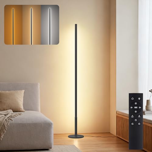 LED Stehlampe Wohnzimmer, Dimmbar Stehleuchte mit Fernbedienung...