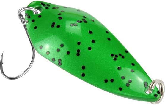 FTM Unisex - Adult 10C5200053C10 Spoon Rock 4.2 g Spoon Blinker for Spin Fishing, Trout Spoon, Trout Bait, Blinker for Trout Fishing, Colour Green Glitter Black, Colourful, Normal