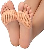 Metatarsal Pads Ball of Foot Cushions - 4 Pieces Soft Gel Reusable Breathable Sleeve Pads, Forefoot Cushioning Shoe Supports for Women and Men - Fast Pain Relief & All Day Comfort for Feet, One Size