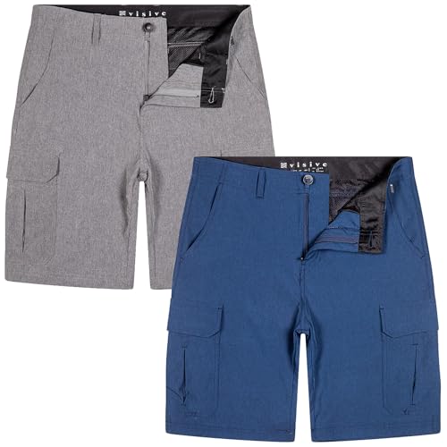Mens Hybrid Cargo Shorts (2 Pack) 9 Inch Inseam Quick