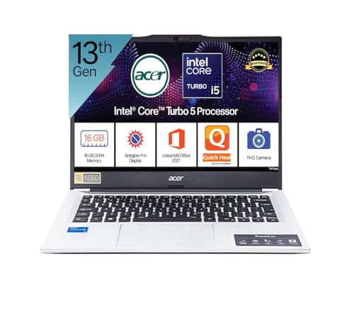 acer TL 14 [New Launch], Intel Core i5-1334U Turbo Boost, 16GB DDR4 RAM, 512GB SSD, 14 Inch Full HD, Windows 11Pro, MSO21, 1.34KG, Metal Body, Privacy Shutter, Light Laptop, with 12 Months Anti Virus