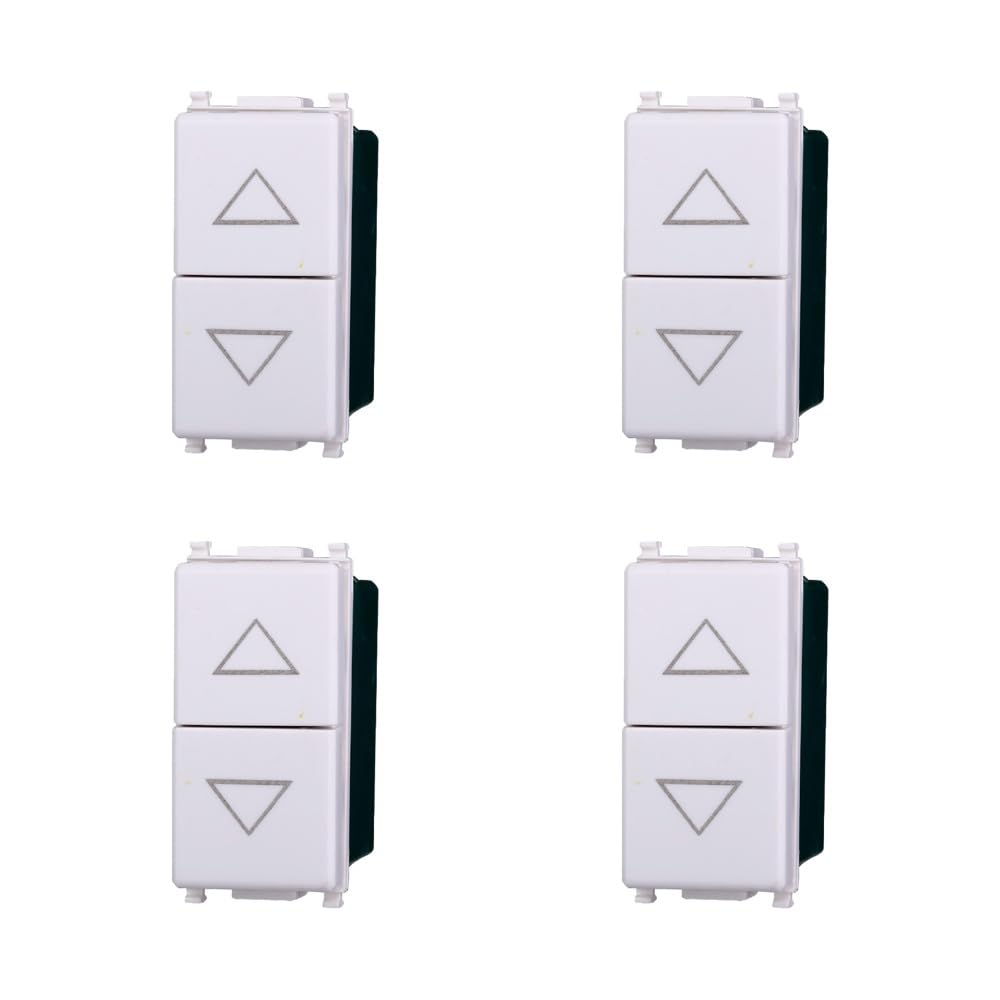 Подвійна висувна кнопка Elektronova 1P + 1P NO біла, сумісна з Vimar Plana Kit 4 шт. 1202