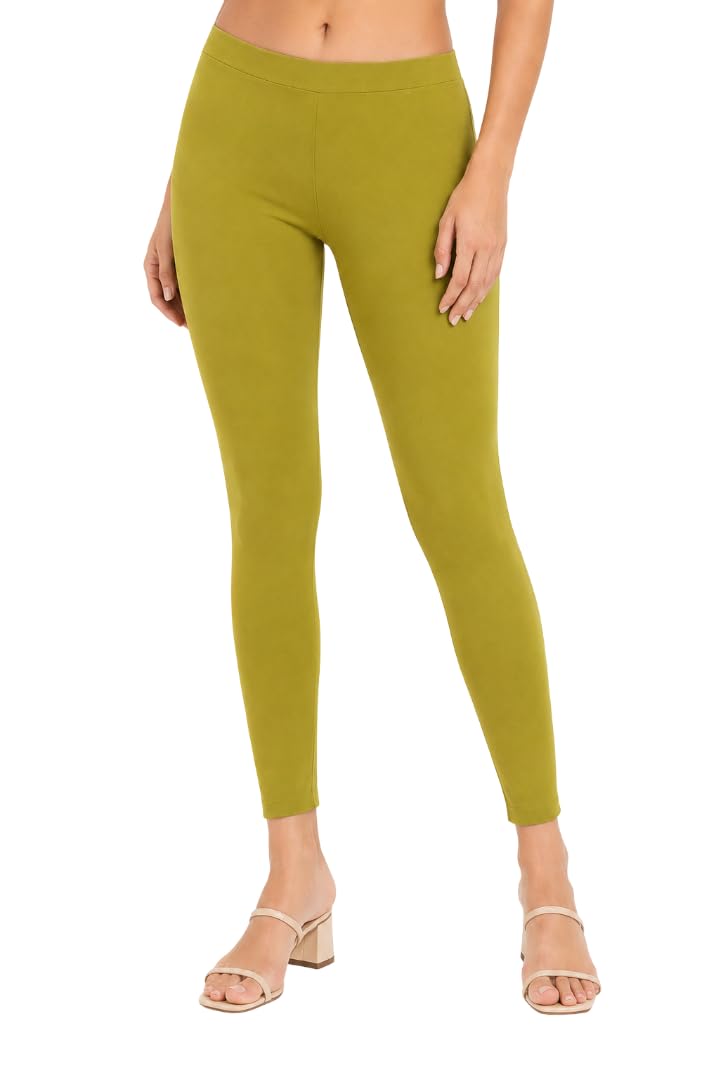 Ankle Length Cotton Lycra Legging for Women-050- Mustard Olive-image-37