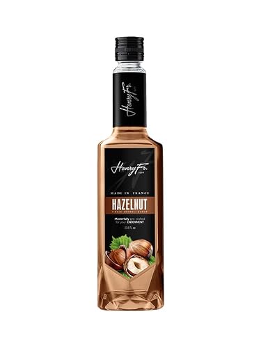 Hazelnut Syrup for Coffee - Lattes, Mochas, Smoothies, & Shakes - Ice Slushies, Iced coffee, Pancake & Brownies 33.81 Fl. Ounces (1 liter) by Henry Fr. 1977 - Gluten Free (Packaging May Vary) (1 liter, Hazelnut)