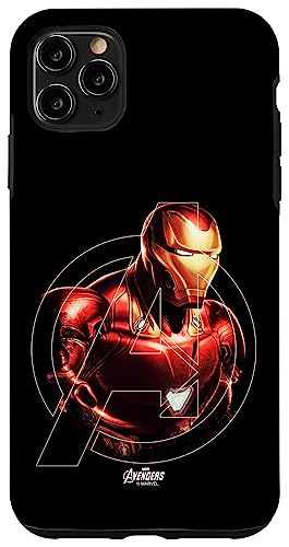 Funda iPhone 11 Pro Max Iron Man Marvel Avengers de silicona rígida contra impactos
