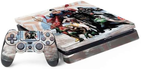Skinit Decal Gaming Skin Compatible with PS4 Slim Bundle - Officially Licensed The Justice League (2017) Superman Poster Design