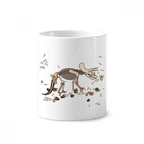 Tasse blanche de 12 oz motif os de dinosaure en céramique durable