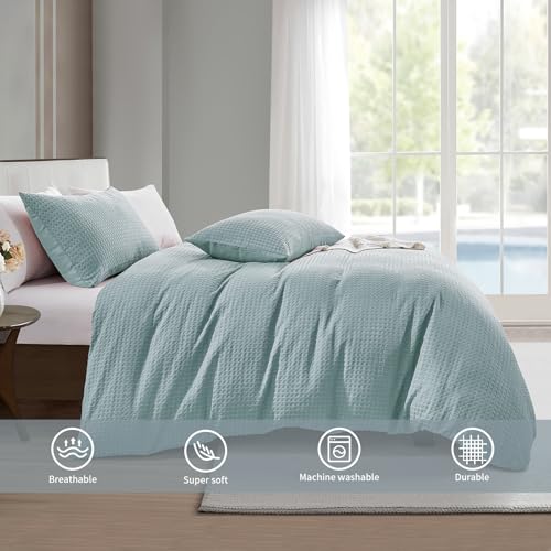 Parure de lit en microfibre respirante avec fermeture éclair bleu