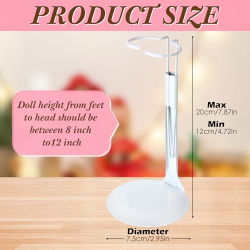 Image of Yaocom 24 Pcs Doll Stands Adjustable Action Figure Stands with Expandable Waist Wire for 8 inch-12 inch Dolls Action Figure(White)