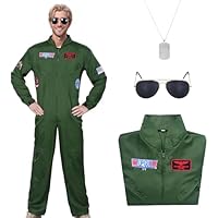 Forfamy Disfraz de Piloto para Hombre Adulto Carnaval Navidad
