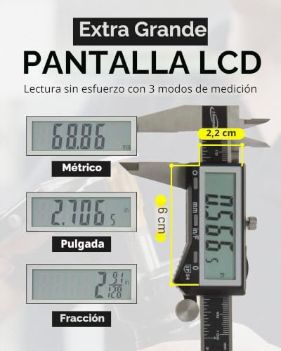Calibre digital de 0 a 6 pulgadas iGaging electrónico IP54 inoxidable 4