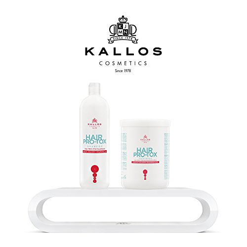 Kallos, Hair ProTox Shampoo with Keratin Collagen and Hyaluronic Acid, White, 1L - Image 3