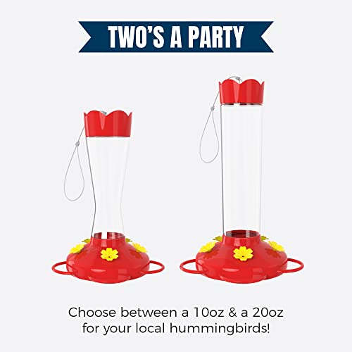 image for MEKKAPRO Outdoor Hummingbird Feeder Made from Glass, Hanging 5 Nectar 