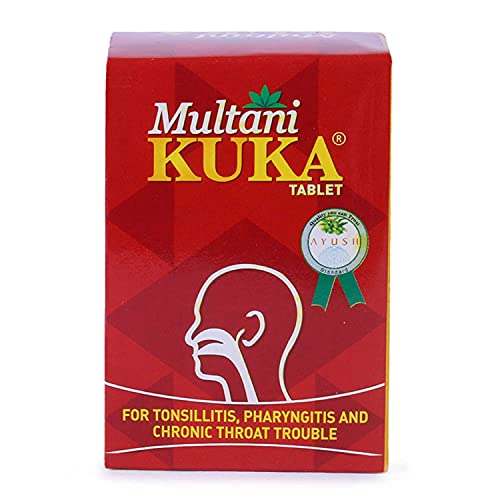 Carlos Multani Kuka Tablet | Useful in Tonsillitis Pharyngitis & Chronic Throat Trouble | 100% Natural & Ayurvedic | Get Relief from Tonsils & Swollen Issues | 50 Tablets - 2 Pack