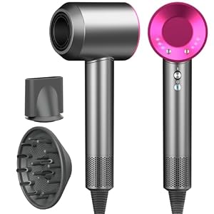 AIUNAOM Ionen Föhn 160.000 U/min, 500 Mio. Ionen, Haartrockner mit Diffusor & Magnetdüse, 3 Geschwindigkeiten, 4 Temperaturen, leiser Haarföhn für Zuhause & Salon