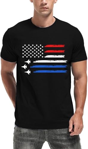 NEWKA Mens Air Force Patriotic Shirts American Flag T-Shirt 4th of July Short Sleeve USA Memorial Day Tee Tops