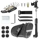 QWORK® Kit de Réparation de Sacoche de Vélo et Outils Multifonctions 15...