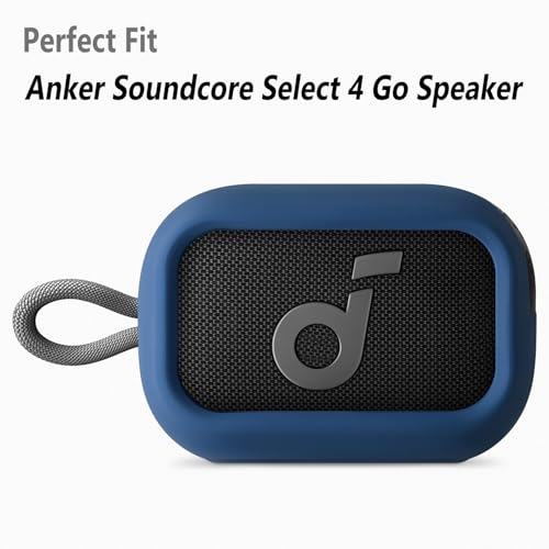 Image of Geiomoo Silicone Case for Anker Select 4 Go Speaker, Protective Portable Scratch Shock Resistant Cover (Navy Blue)
