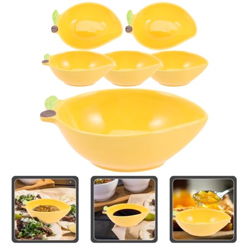 Coupelles à sauce forme fruitée en céramique jaune pour mariage - 8