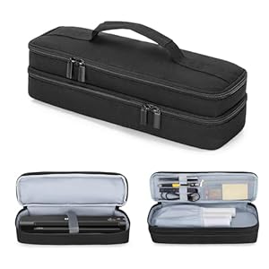Yarwo Double-layer Document Scanner Travel Case, Image Scanner Carrying Bag Compatible with Brother DS-640/740D, Canon R10, Epson ES-50/60W, Great for Home, Office, Business, Travel, Black(Patented)