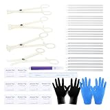 Xpircn Body Piercing Kit Piercing Needles Clamp Kit Tool for Nose Lip Ear Septum Belly Button Tongue Eyebrow Piercing 12G 14G 16G 18G 20G Piercing kits Tools (45PCS)