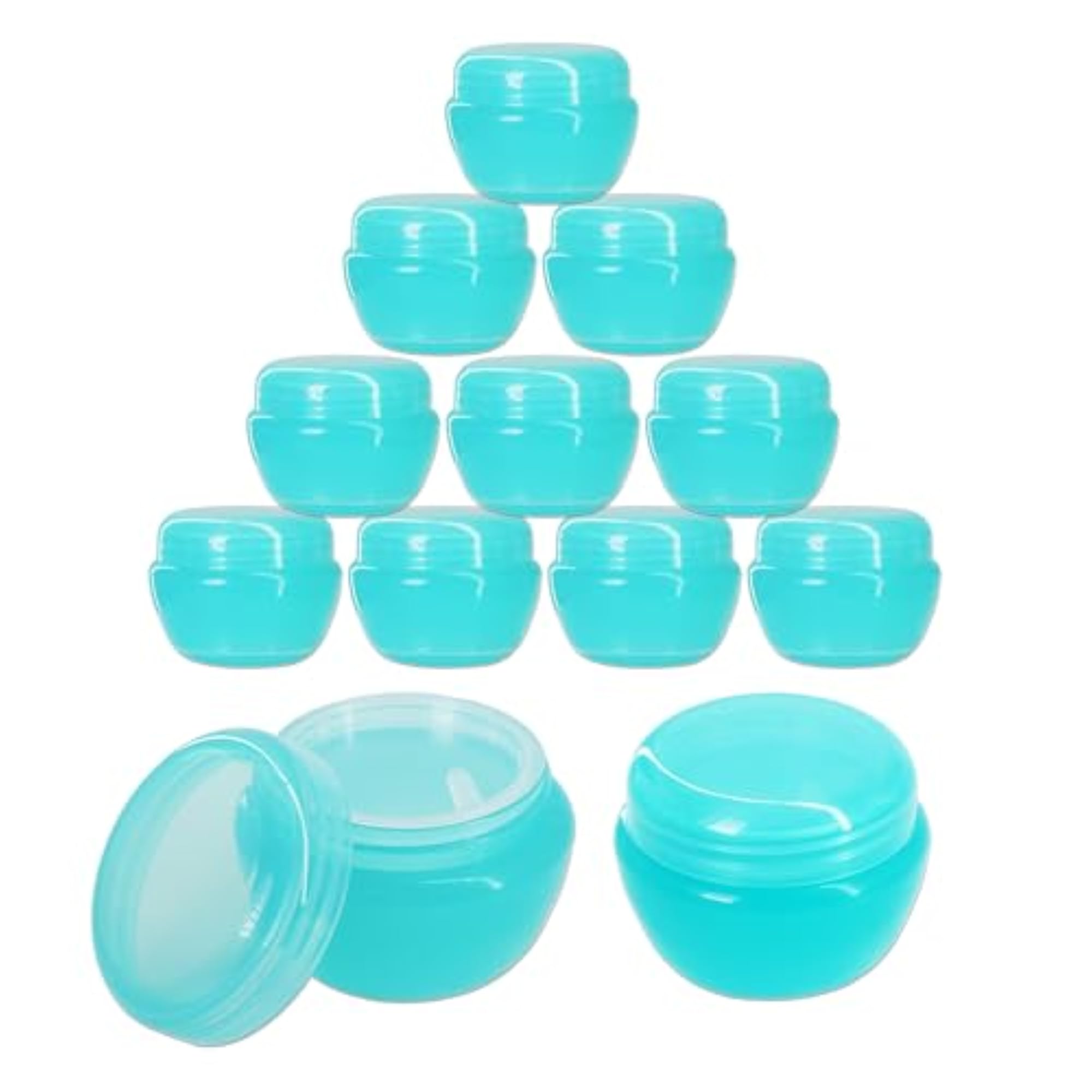12 Pieces 30G Teal Frosted Container Jars with Inner Liner