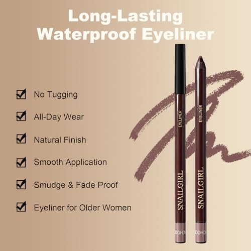 Image of Plum Gel Eyeliner Pencil, Waterproof Smudge-proof Long Lasting Plum Eye Liner, High-Pigmented Smooth Creamy Formula for Mature Women, Eyes Makeup Pen with Sharpener