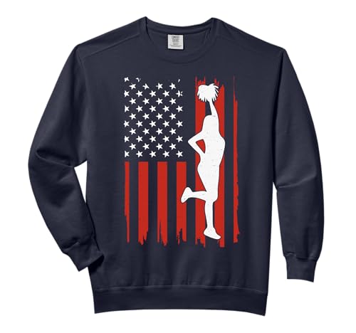 Patriotic Cheerleader US Flag 4th Of July Cheerleading Comfort Colors