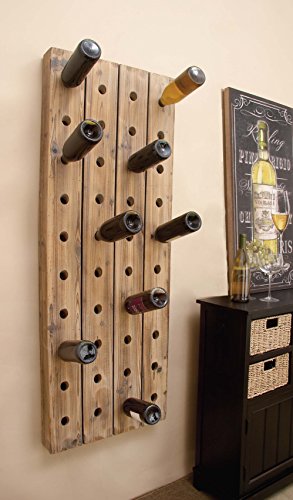 image for Deco 79 55409 Extra Large Rustic Reclaimed Wood Hanging Wine Rack | 40